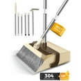 thumbnail image 3 of BIMZUC Broom and Dustpan Set,50.3" Broom and Dust Pan Combo,Standing Dust Pan with Long Handle (Brown), 3 of 9
