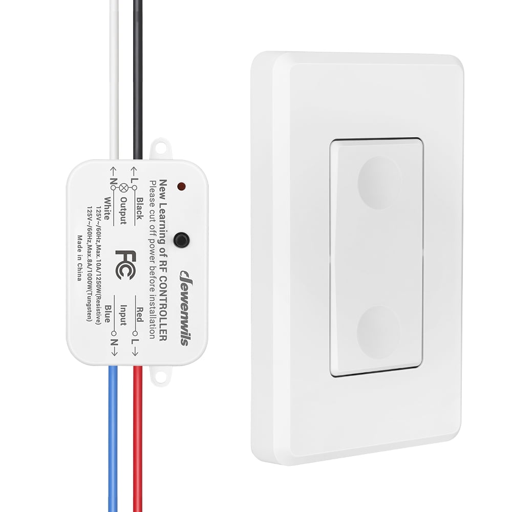 DEWENWILS Wireless Remote Control Wall Light Switch and Receiver Kit, White