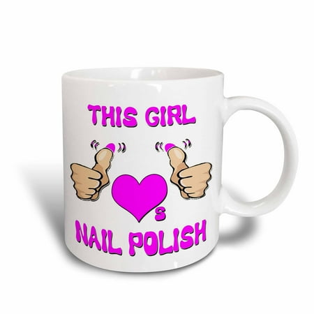 

3dRose This Girl Loves Nail Polish - Ceramic Mug 15-ounce
