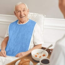 Adult Bib for Eating | Washable Clothing Protector for Elderly Seniors Disabled Men Women | Large Coverage 29.5x17.7in | Adjustable Hook & Loop Closure | Lightweight Reusable Cloth | 1 Piece