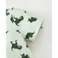 thumbnail image 5 of Kucnuzki Infant Baby Boys Summer Bodysuits 18-24 Months Short Sleeves Zipper Rompers Dinosaur Print and Solid Color One-piece Overalls 2pcs Clothing Green, 5 of 9