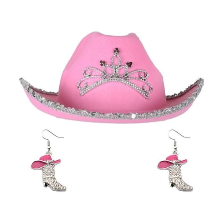 LEMONSODA Cowboy Hats - Western Cowgirl Hats for Women (Pink Cowgirl Hat)