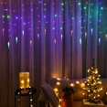 thumbnail image 3 of Morttic Christmas Icicle Lights, 11.48ft 96 LED Extendable Hanging Window Curtain Fairy Lights ,Waterproof Indoor Outdoor 8 Modes Decorative Light for Christmas Garden Patio Party ,Multicolor, 3 of 6