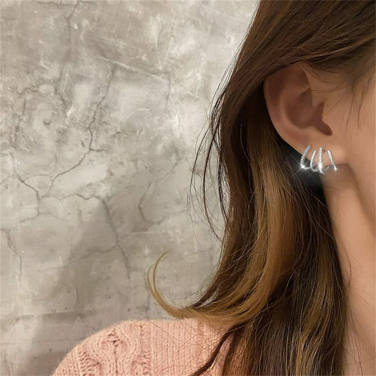 Silver hoop earrings sale for sensitive ears