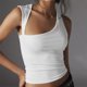 thumbnail image 3 of Camiseta con espalda descubierta para mujer, Tops cortos de manga corta, jerséis informales a la moda, ropa de calle Y2K, camisetas de Base sólida negra, 3 of 5
