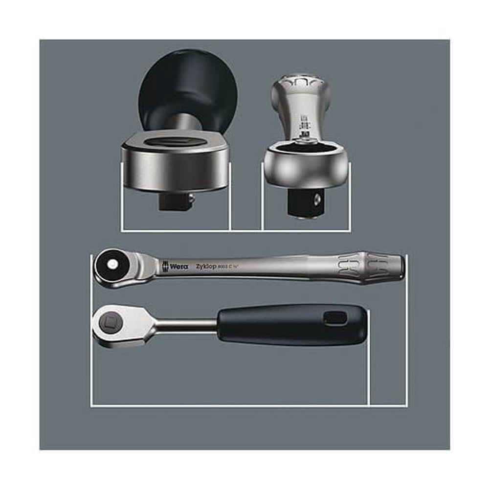 Wera Tools 29Pc 3/8In Drive 8100 Sb 7 Zyklop Metal Ratchet Set