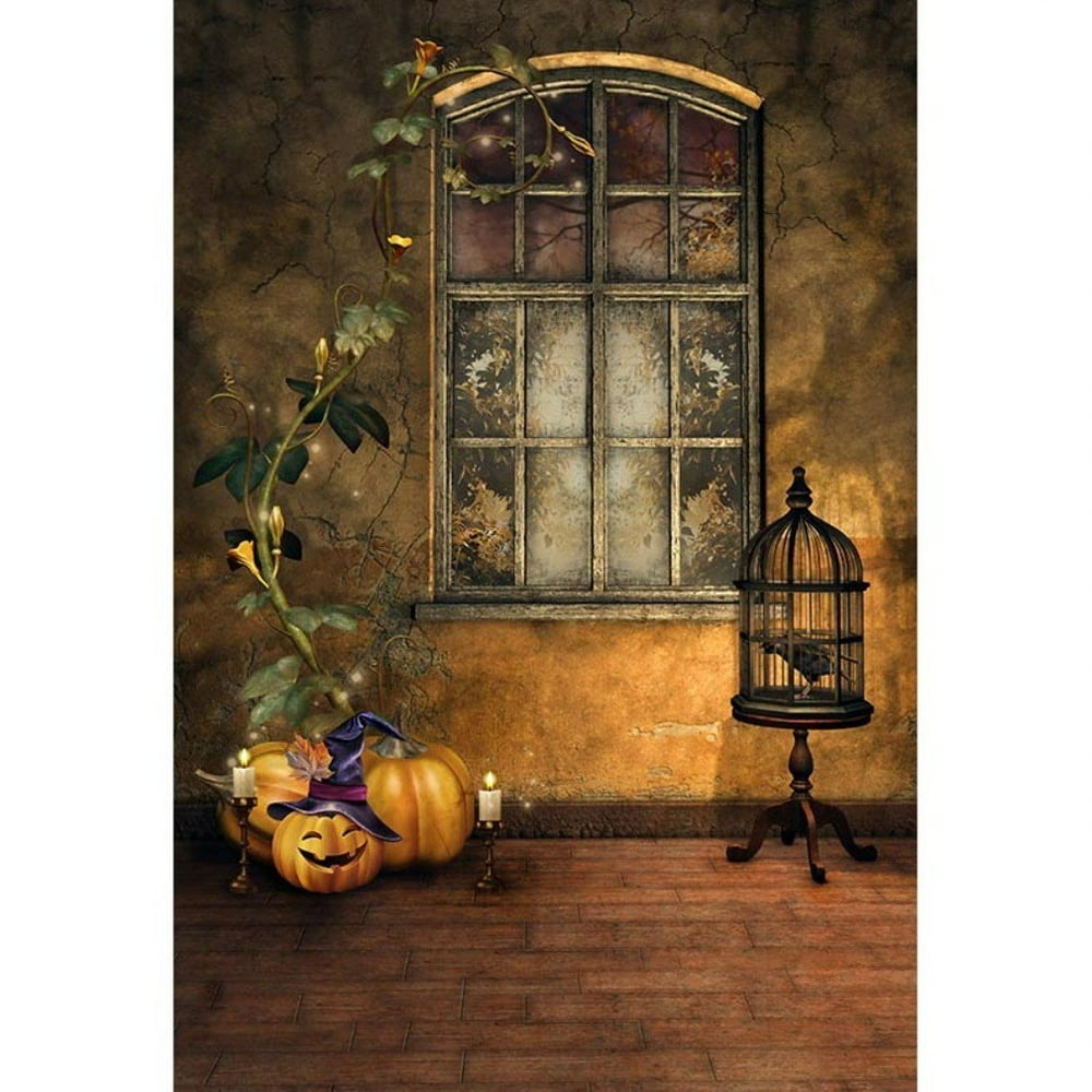 HelloDecor Polyester Fabric Vintage Interior Halloween Photo Background