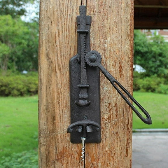 Vintage Handicraft Cast Iron Corkscrew, Professional Wall Mounted Wine Opener for Home And Club Use, Secure Usage and Durable Stainless Steel Construction, Suitable for Versatile