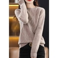 thumbnail image 5 of Maydear Womens Crewneck Lozenge Effect Wool Sweater, Casual Long Sleeve Pullover Tops, 5 of 5