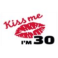 thumbnail image 4 of 30th Birthday Ceramic Toothbrush Holder, Kiss Me I'm 30 Slogan Words with Lips Hand Writing Stencil Art Print, Decorative Versatile Countertop for Bathroom, 4.5" X 2.7", White Black Red, 4 of 4