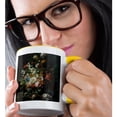 thumbnail image 2 of 3drose, Flower Piece by Rachel Ruysch Still Life, 11oz Two-tone Yellow Mug, 2 of 6