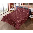 thumbnail image 4 of Ambesonne Zodiac Fitted & Flat Sheet with Shams 4 Pcs Set, Stars Eye Like Shapes Art, Full, Chestnut Brown Mustard, 4 of 5