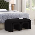 thumbnail image 2 of Dtwnek Set of 3 Modern Bench Ottoman with Wood Frame, End of Bed Bench Footrest for Living Room, Bedroom, Black, 2 of 7
