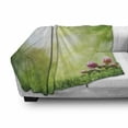 thumbnail image 3 of Nature Soft Flannel Fleece Blanket, Fresh Spring Meadow with Blooming Wild Flowers Soft Blurry Morning View, Cozy Plush for Indoor and Outdoor Use, 60" x 80", Green Pale Yellow Pink, by Ambesonne, 3 of 6