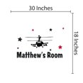 thumbnail image 3 of Vinyl Home Living Room Art Blackhawk Helicopter Silhouette Decoration Personalized Name Lettering Art Design Adhesive Wall Decal - Kids Bedroom Themed Wall Sticker 30" x 18", 3 of 3