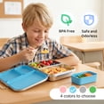 thumbnail image 2 of Pawtong Stainless Steel Bento Box for Kids , 3 Compartments Lunch Box with Removable Silicone Container, Reusable Metal Lunch Container for School, Work and Travel (Blue), 2 of 8
