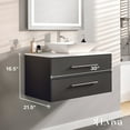 thumbnail image 2 of Totti Wave 30" Espresso Modern Bathroom Vanity w/ Super White Man-Made Stone Top & Sink, 2 of 7
