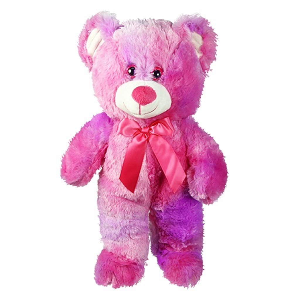 16" Tie Dyed Purple Blue Teddy Bear with Bow Plush Stuffed Animal 