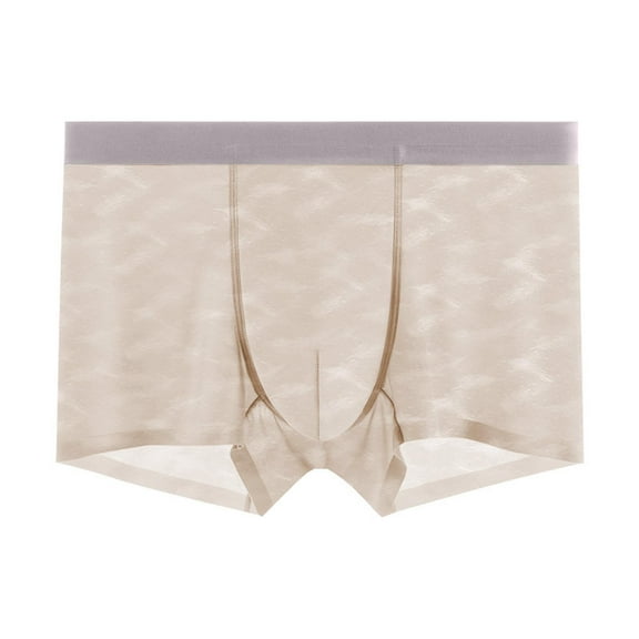 Men's Breathable Ice Silk Underwear Stretch Comfortable Boxer Underpants Thin Sheer Trunks