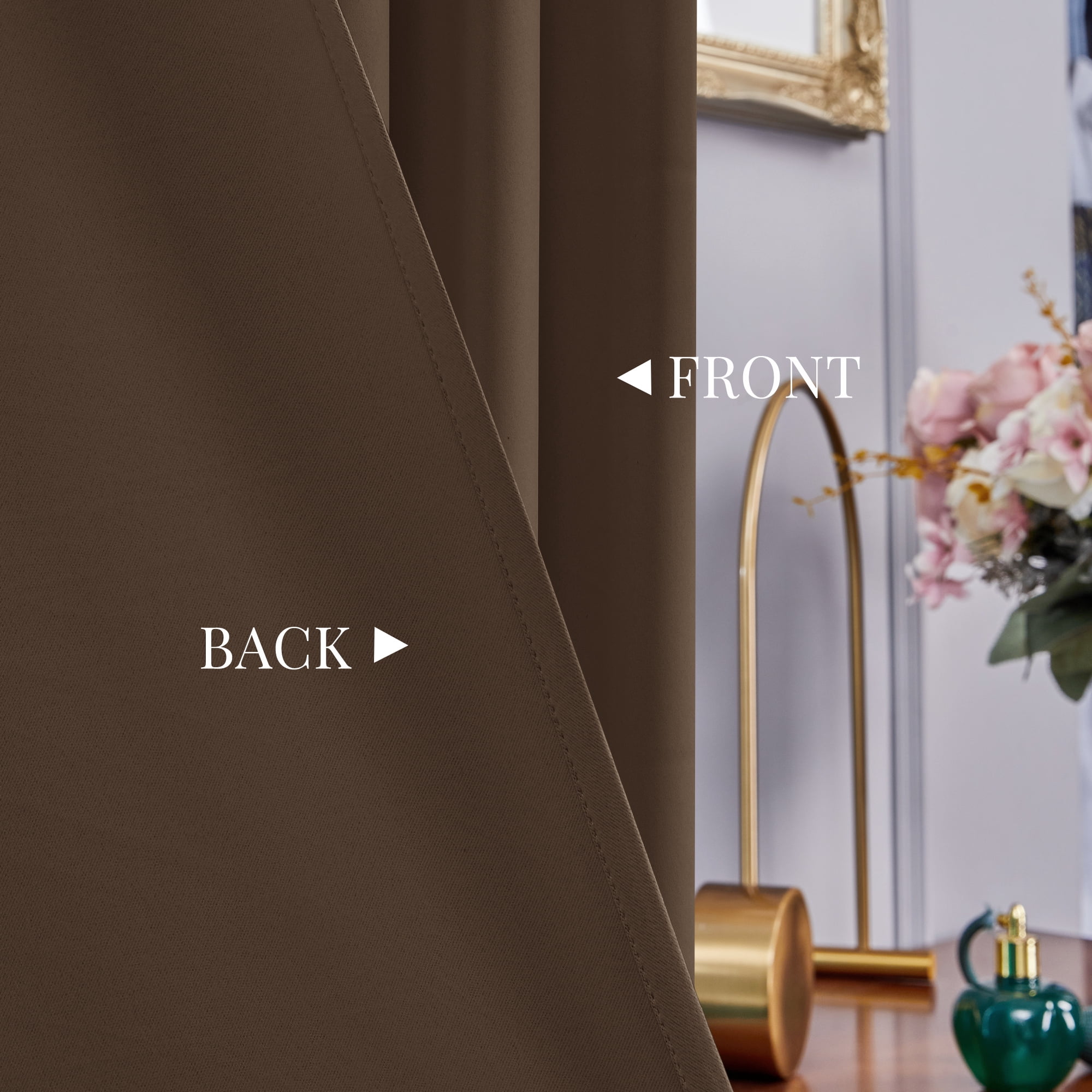 ZOPZO Blackout Rod Pocket Curtains Thermal Insulated, Brown, 42W x 84L Inch, Room Darkening Drapes for Bedroom Living Room, Set of 2