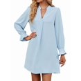 thumbnail image 3 of Women'S Summer Dresses Long Sleeve Casual Sundress Dress Beach Vacation 2025 Fashion Sky Blue S, 3 of 8