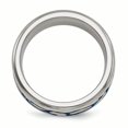 thumbnail image 2 of Edward Mirell Titanium Blue Reptile 9mm Ring Wedding Man Fancy  For Dad Mens  For Him, 2 of 10