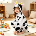 thumbnail image 4 of Yuncity Girls Sleepwear Cow Animal Fleece Onesie Pajamas Zip Up Hooded Jumpsuit Halloween Cosplay Winter Warm Home Loungewear Size 2-3 Years, 4 of 6