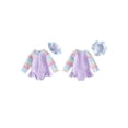 thumbnail image 2 of BemeyourBBs Toddler Baby Girl Heart Swimsuit Infant Bathing Suit One-Piece Swimsuits With Sun Hat Set Ruffle Rash Guard Long Sleeve Swimwear Summer Beach Wear, 2 of 9