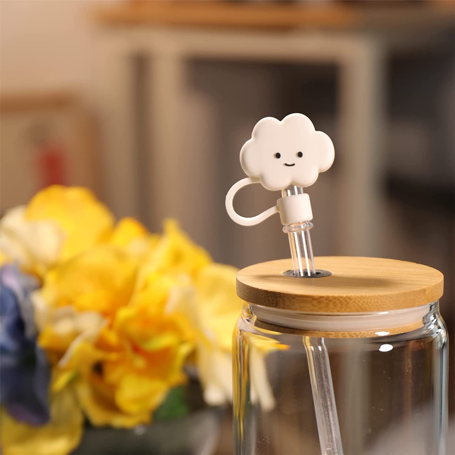 Cloud Straw Cover, Straw Covers Cap For Reusable Straws, Silicone Straw Tip Covers  Cute Anti-dust,splash Proof Reusable Drinking Lid
