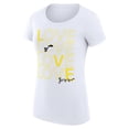 thumbnail image 2 of Women's G-III 4Her by Carl Banks White Utah Jazz Basketball Love Fitted T-Shirt, 2 of 3
