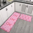 thumbnail image 2 of Pink Breast Cancer Ribbon Floral Pattern Kitchen Rugs Sets Of 2,Anti Fatigue Kitchen Mat Rugs Non Slip Washable,Decorative Kitchen Floor Mats for Kitchen,Sink,Laundry,17"x30"+17"x47", 2 of 7