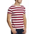 thumbnail image 5 of LELINTA Striped T Shirt for Men Crew Neck Tee Stripe Slim Fit Cotton Top Male Casual Red and White Striped, 5 of 8