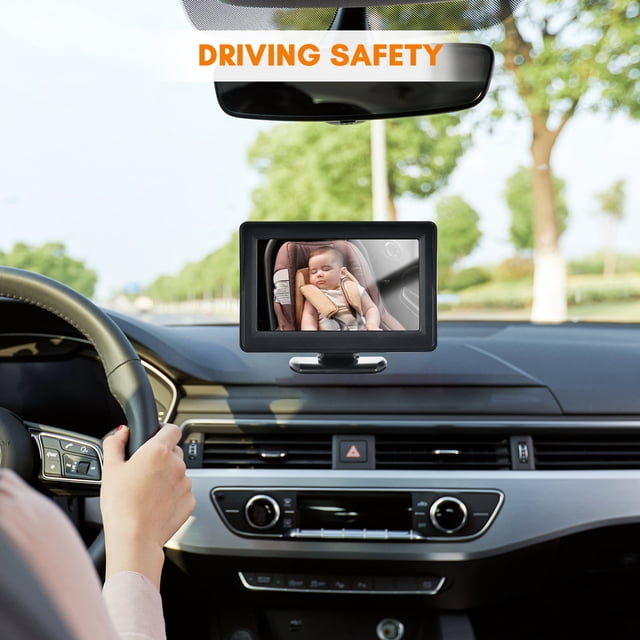 Car Baby Car Monitor 1080P Monitor Camera for Baby Rear Facing 4.3 Inch Car Mirror Display 150 Wide View Night Vision Baby Car Mirror Camera Easy Installation
