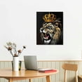 thumbnail image 3 of Nawypu   Set Lion Couple Canvas Wall Art Black and White Lion and Lioness Gold Crown King Animal Picture Artwork for Bedroom Home Decor Stretched and Framed Ready to Hang, 3 of 5