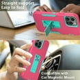 thumbnail image 6 of Xhy iPhone 13 Pro Case with Stand, 2x Privacy Screen Protector + 1x Camera Lens Protector, Military Grade Case with Magnetic Car Mount, 6.1 inch Cover for Men Women, Rose red & Green, 6 of 6