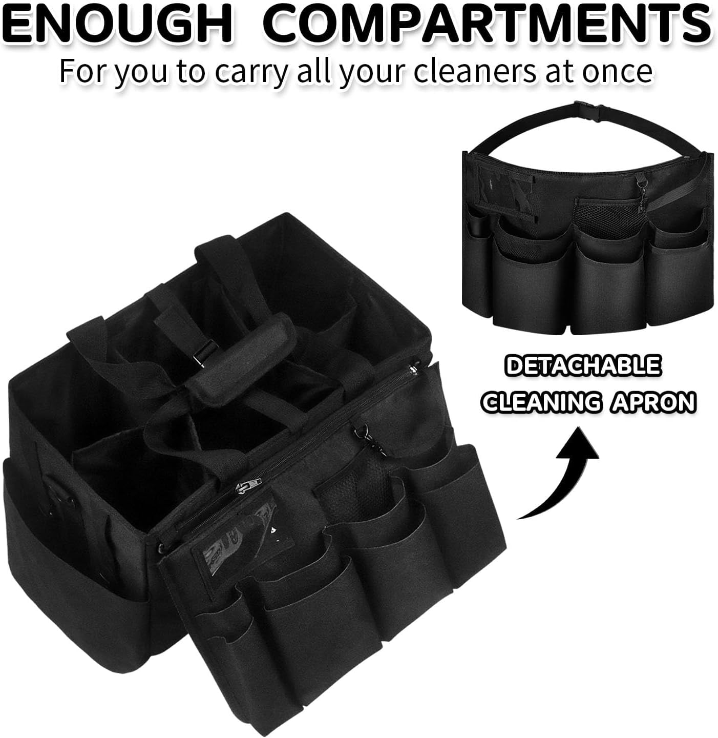 Cleaning Caddy Bag, Cleaning Caddy Organizer for Housekeepers, Cleaning Tool Organizers Tote Bag with Handle, Kitchen Cleaning Supplies Storage Bag for Cleaners