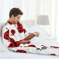 thumbnail image 6 of Fotbe Fly Flying Ladybug Pattern Long Sleeve Pajama Set for Men,Sleepwear Set,2-piece Loungewear Set,Soft PJs Comfy Nightwear with Pockets-Medium, 6 of 7