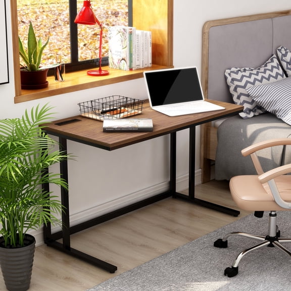 Furniture of America Nillaine Wood Writing Desk with USB in Black