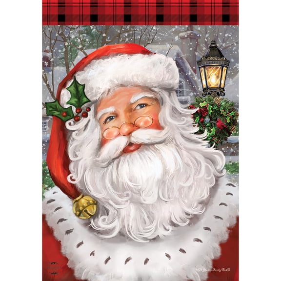 Briarwood Lane Garden Flag 12x18 For Outdoor Checkered Santa Christmas For Christmas Garden Flag Flags For Outside