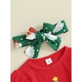 thumbnail image 6 of CIYCuIT Baby Girl 3Pcs Christmas Outfits Ruffle Long Sleeve Letter Print Romper + Santa Claus Print Flared Pants + Headband 3M 6M 12M 18M Infant Cute Clothes, 6 of 9