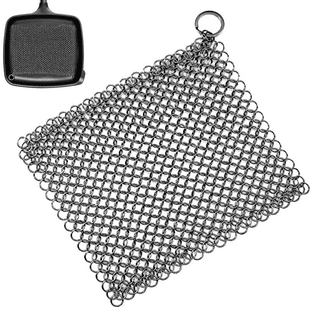 Chainmail Scrubber with Scouring Pad Stainless Steel Cast Iron Cleaner –  ITTAHO