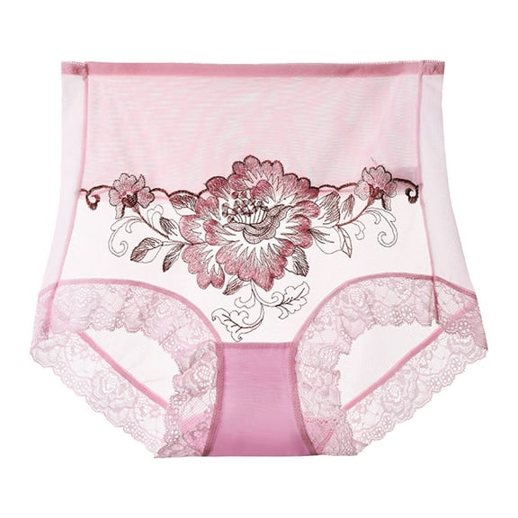 Ruimatai Women's Lace Underwear Mid Rise Sexy Comfortable Breathable Hip Lift Soft Stretchy Panties Solid Color High Waist Briefs for Daily Wear