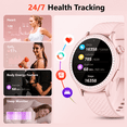thumbnail image 4 of Smart Watch for Women, 1.46" Round AMOLED Screen, Bluetooth Calls/Answer, 3ATM Waterproof Smartwatch, Fitness Tracker, Smart Watch Fits for Android and iPhone, 110+ Sport Modes, Ideal Gifts, 4 of 10