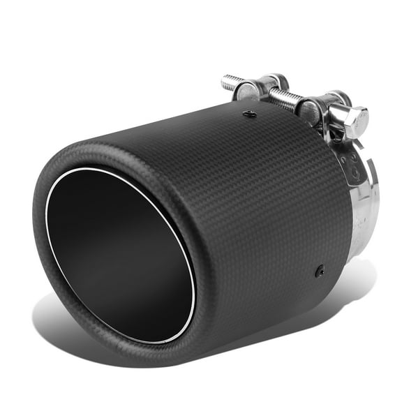 DNA Motoring MF-TIP-CB-T4 Universal Stainless Steel Fiberglass Pattern Round Exhaust Tail Muffler Tip Pipe (2.9" Inlet / 3.125" Outlet)