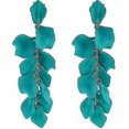 thumbnail image 1 of 1 par de pendientes largos de pétalos de rosa de acrílico, pendientes colgantes de flores exageradas, pendientes de borlas florales llamativos, regalo para mujeres y niñas, Yvan, azul, P azul, 1 of 2