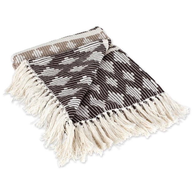 Design Imports CAMZ38921 Couverture Colby Southwest Brun Foncé & Stone
