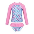 thumbnail image 2 of Alvivi 2PCS Kids Girls Swimsuit Set Long Sleeves Rash Guard Shirt Top Ruffles Bottom Bathing Suit Pink 6, 2 of 7