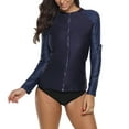 thumbnail image 6 of Attraco Zip UP Swim Shirt Women Long Sleeve Rashguard Surfing SwimTop, 6 of 6