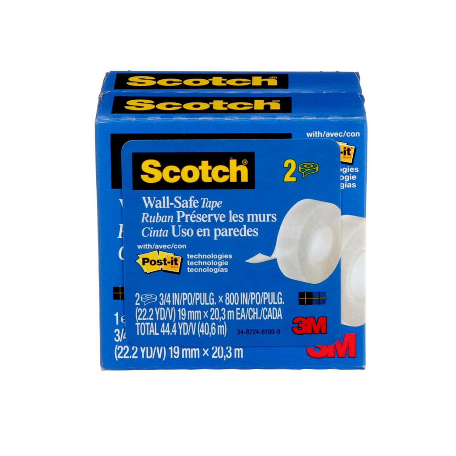 Scotch® Wall-Safe Tape 813S2-ESF-RP6, 2/Pack