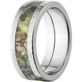 thumbnail image 2 of New Break Up Men's Camo Stainless Steel Ring with Cross Polished Edges and Deluxe Comfort Fit, 2 of 3